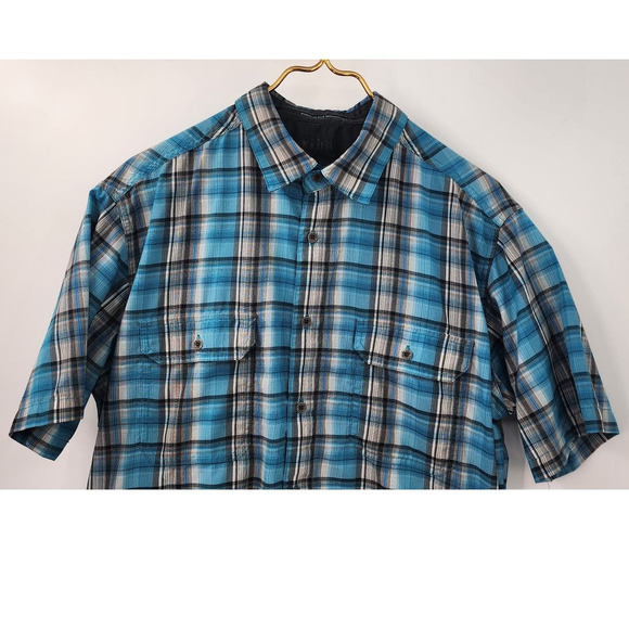 Men's Kuhl Short Sleeve Button Up Blue Large - Picture 3 of 11